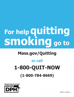 For Help Quitting Smoking Large Self-Adhesive Sign - FOR BOARDS OF HEALTH & TOBACCO RETAILERS ONLY -